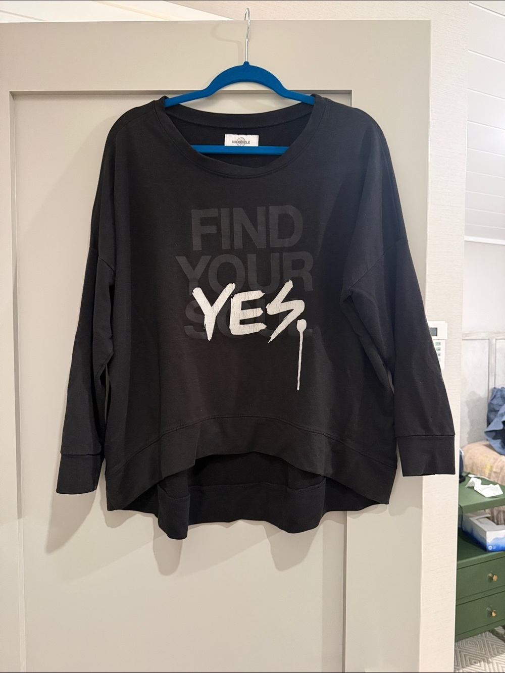 soulcycle Black Sweatshirt with White Embroidered Logo